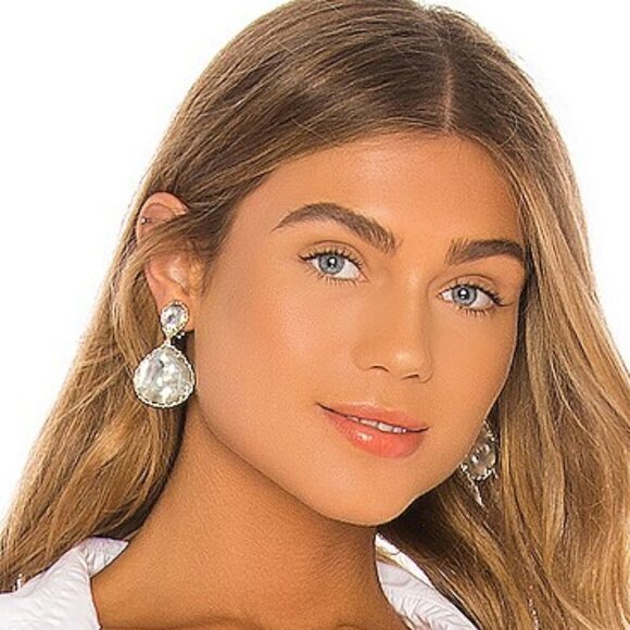 NWT Kendra Scott Kenzie Drop Clip-On Earring in Gold & Nude Abalone - Picture 5 of 7